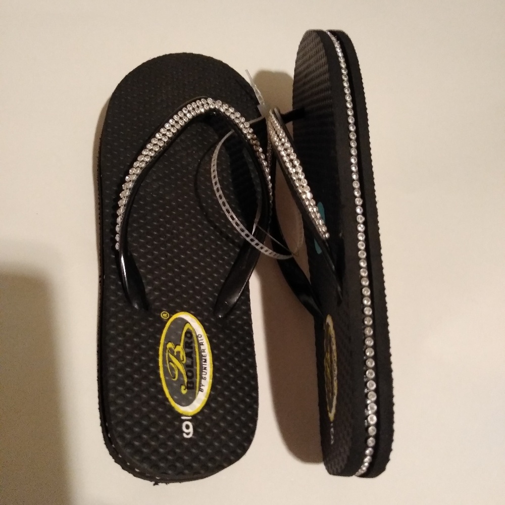 Women's Rhinestone Studded Bolero Flip Flops
